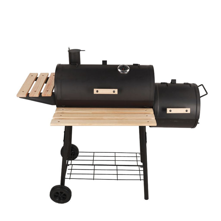 ROYALFORD BBQ Stand with Grill, Iron Construction & Wheels 