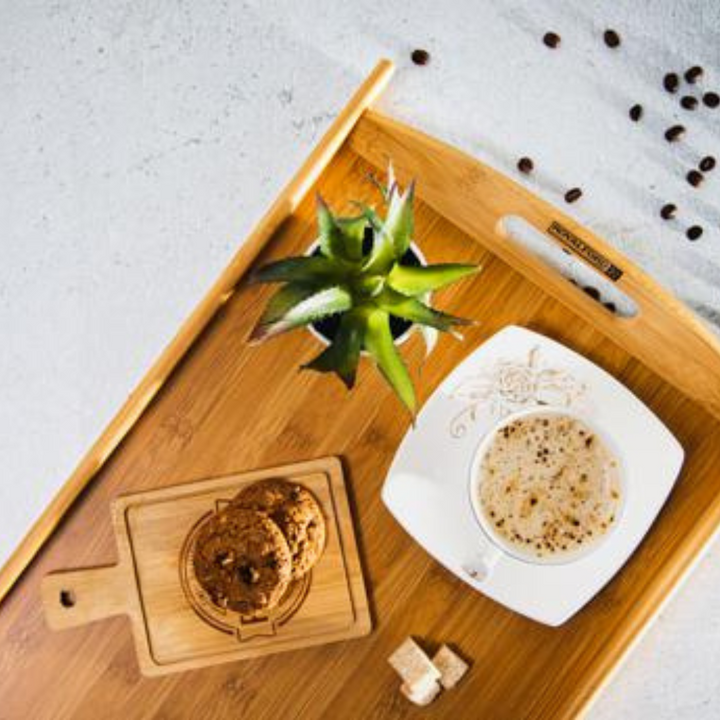 ROYALFORD Bamboo Serving Tray - Lightweight, Eco-Friendly & Durable