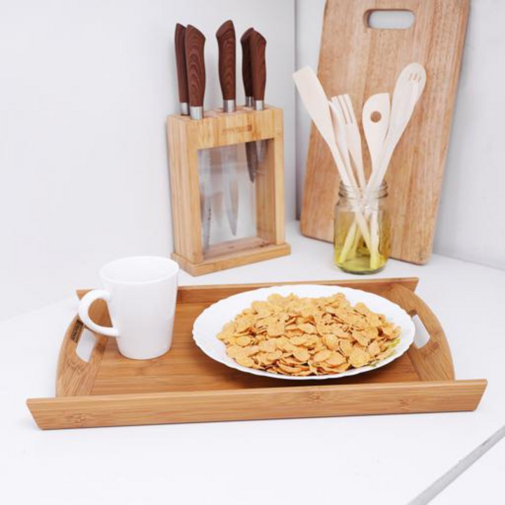 ROYALFORD Bamboo Serving Tray - Lightweight, Eco-Friendly & Durable