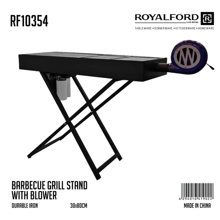 ROYALFORD Barbecue Grill Stand with Blower, Durable Iron Portable Grill