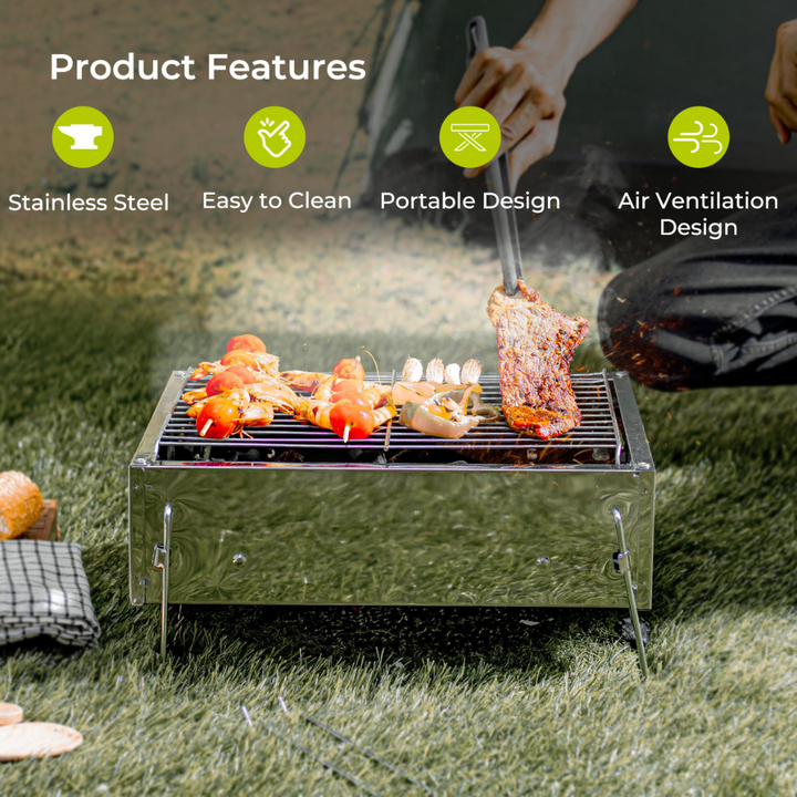 ROYALFORD Barbecue Stand with Grill, Durable Stainless-Steel BBQ (3)