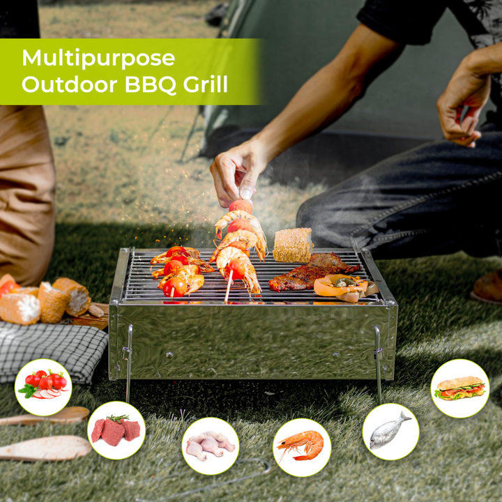 ROYALFORD Barbecue Stand with Grill, Durable Stainless-Steel BBQ (3)