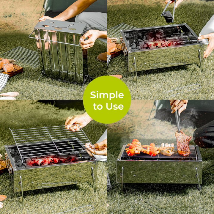 ROYALFORD Barbecue Stand with Grill, Durable Stainless-Steel BBQ (3)