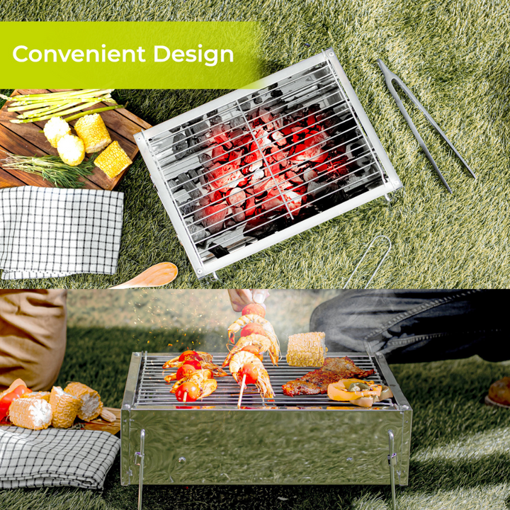 ROYALFORD Barbecue Stand with Grill, Durable Stainless-Steel BBQ (3)