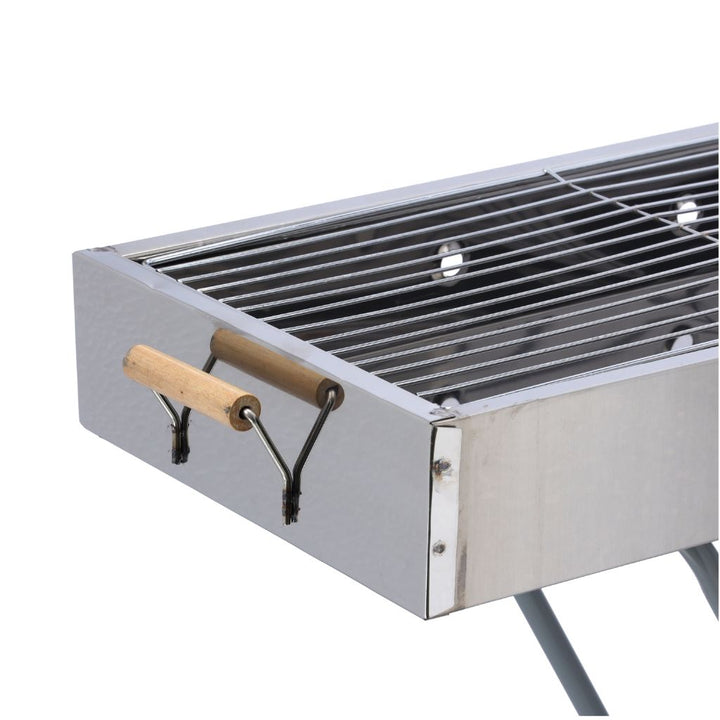 ROYALFORD Foldable Portable Stainless Steel Barbecue Stand with Larger Grilling Area