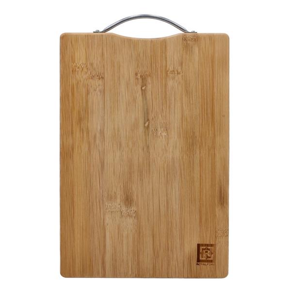 ROYALFORD Organic Bamboo Cutting Board with Strong Metal Handle