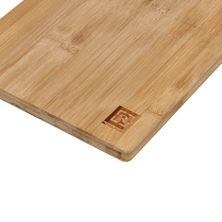 ROYALFORD Organic Bamboo Cutting Board with Strong Metal Handle