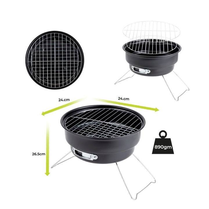 ROYALFORD Round Barbecue Stand with Foldable Grill 26.5x24CM