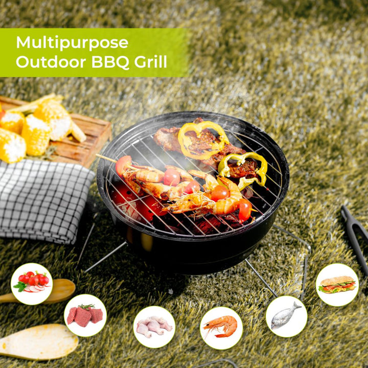 ROYALFORD Round Barbecue Stand with Foldable Grill 26.5x24CM