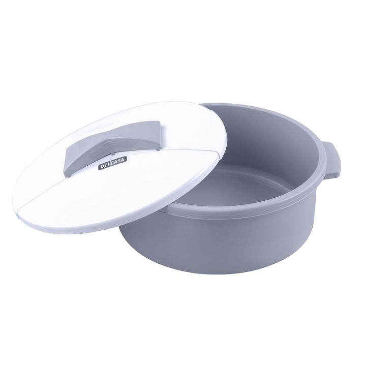 Round Casserole with Lid, Polymer Plastic Container 