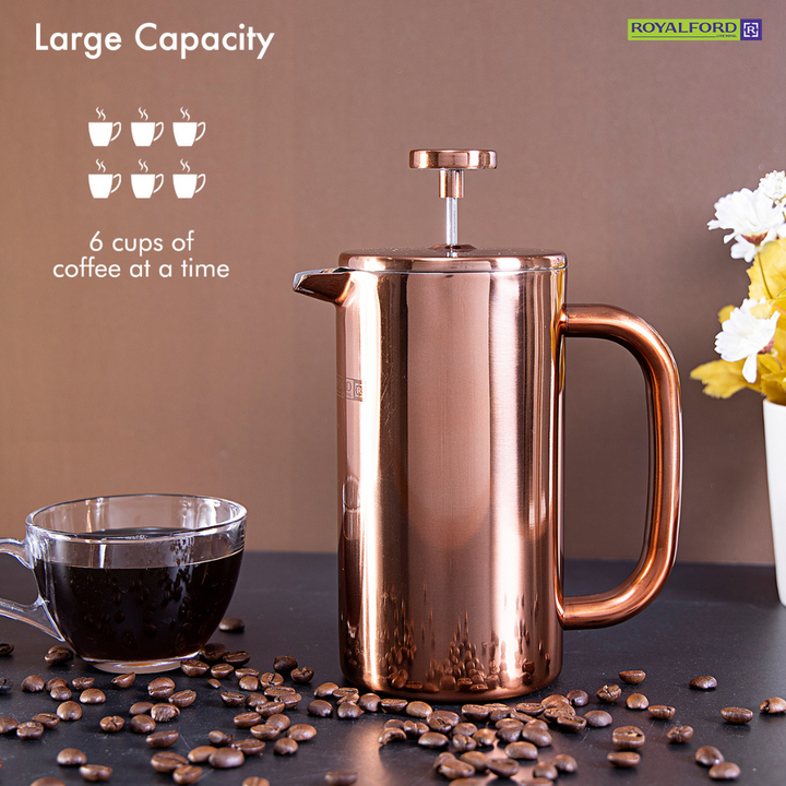 Royalford Portable Stainless Steel French Press Coffee Maker.