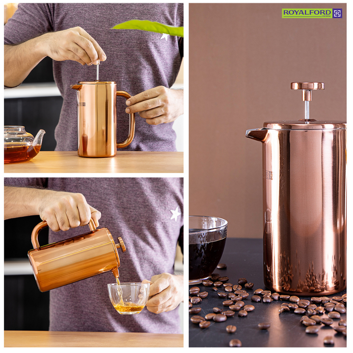 Royalford Portable Stainless Steel French Press Coffee Maker.