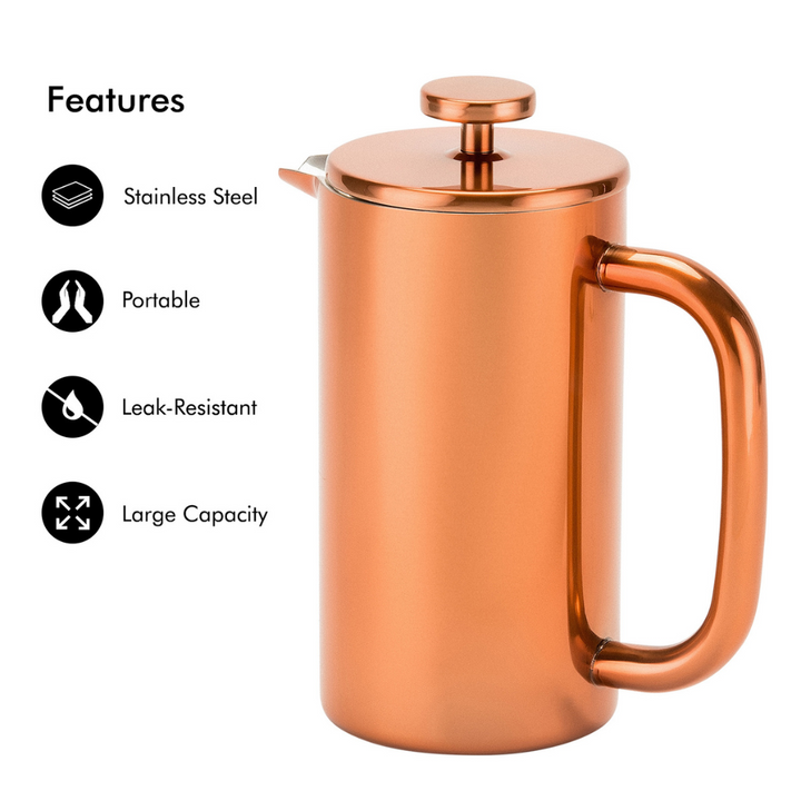 Royalford Portable Stainless Steel French Press Coffee Maker.