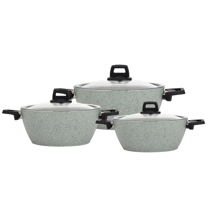 Scoria Granite Coated Cookware Set, Aluminium Pot and Pan