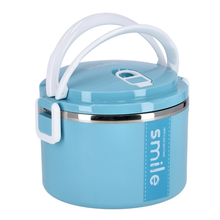 Single Layer Round Lunch Box  Leak-Proof & Airtight Lid Food Storage Container 1000ML