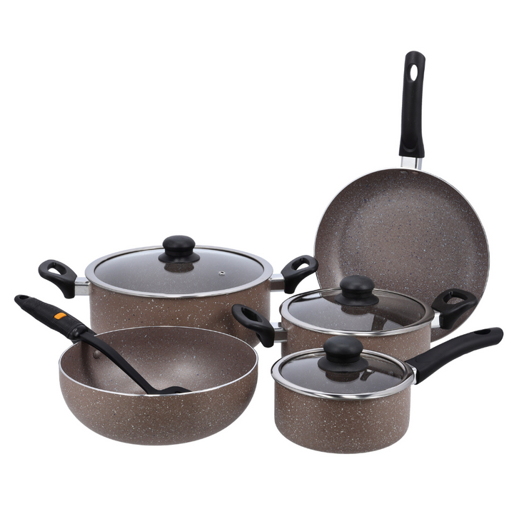 Smart Granite Coated Cookware Set, For Gas, Induction & Ceramic Hobs, 9Pcs
