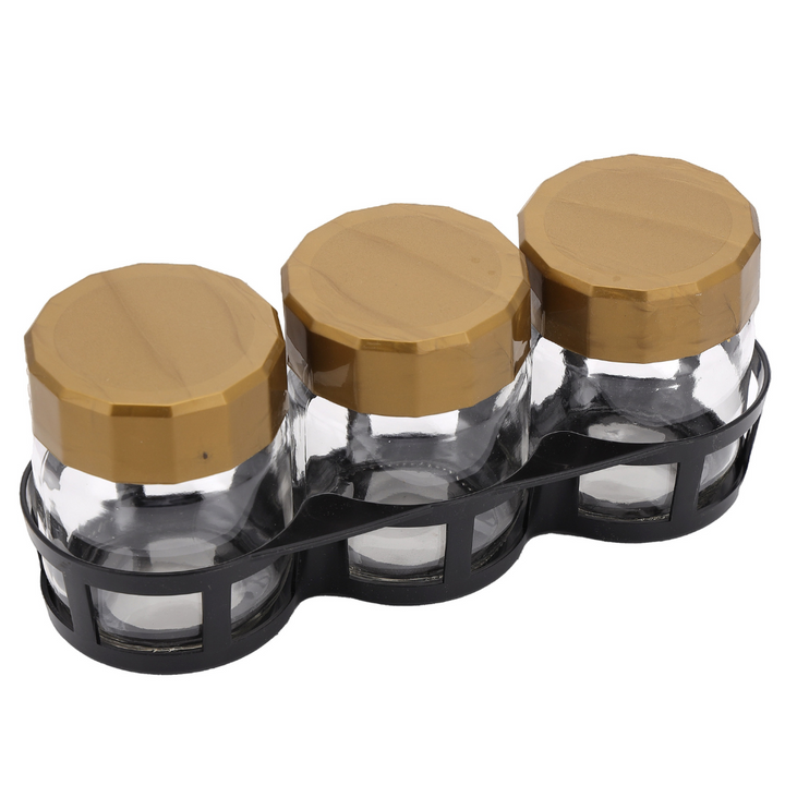 Spice Jar Set with Stand, 3Pcs 425ml Jars