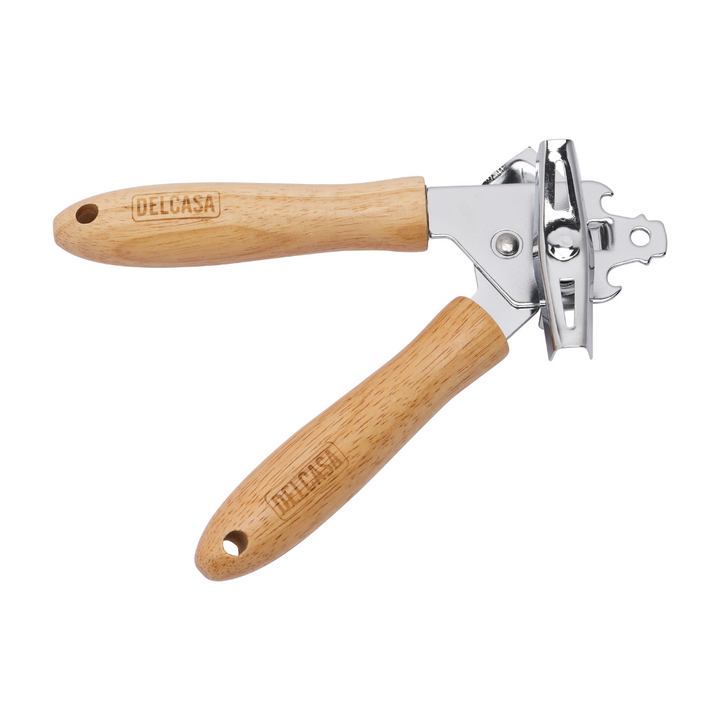 Stainless Steel Can Opener With Wooden Handle