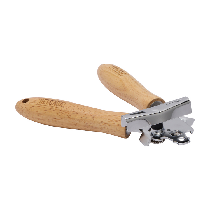 Stainless Steel Can Opener With Wooden Handle