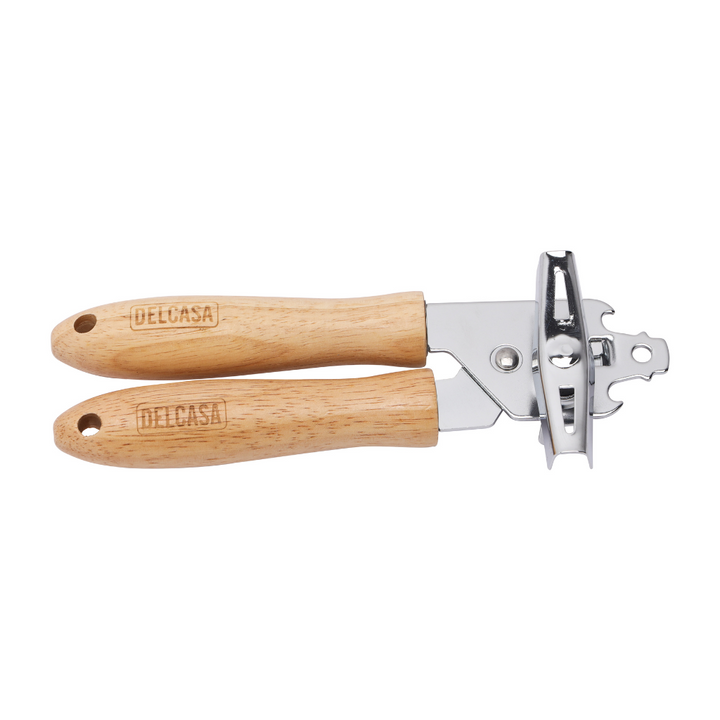 Stainless Steel Can Opener With Wooden Handle