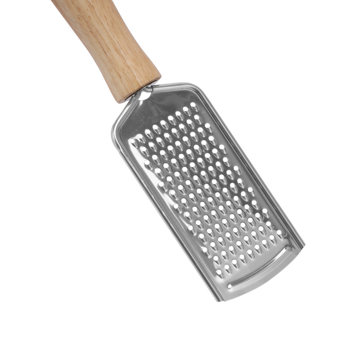 Stainless Steel Grater with Wooden Handle, High-Quality Flat Grater