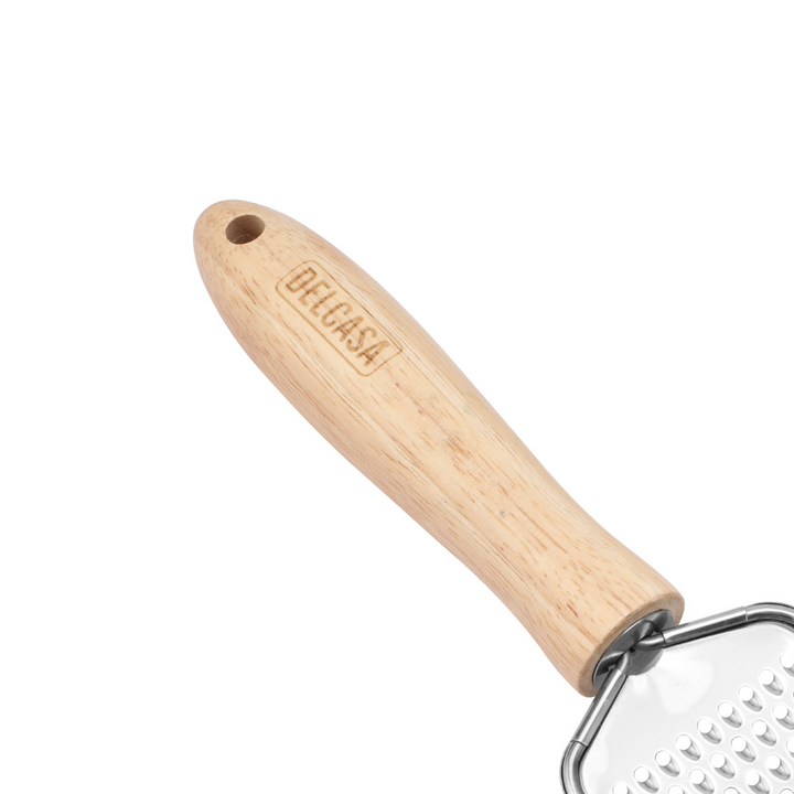 Stainless Steel Grater with Wooden Handle, High-Quality Flat Grater