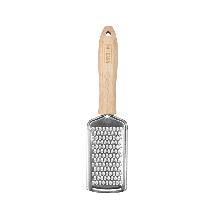 Stainless Steel Grater with Wooden Handle, High-Quality Flat Grater