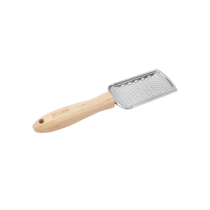 Stainless Steel Grater with Wooden Handle, High-Quality Flat Grater