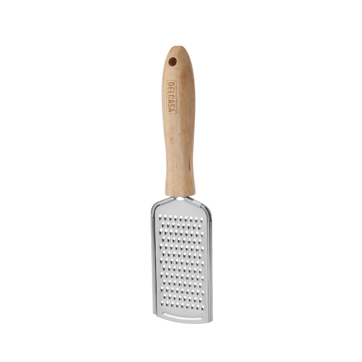 Stainless Steel Grater with Wooden Handle, High-Quality Flat Grater