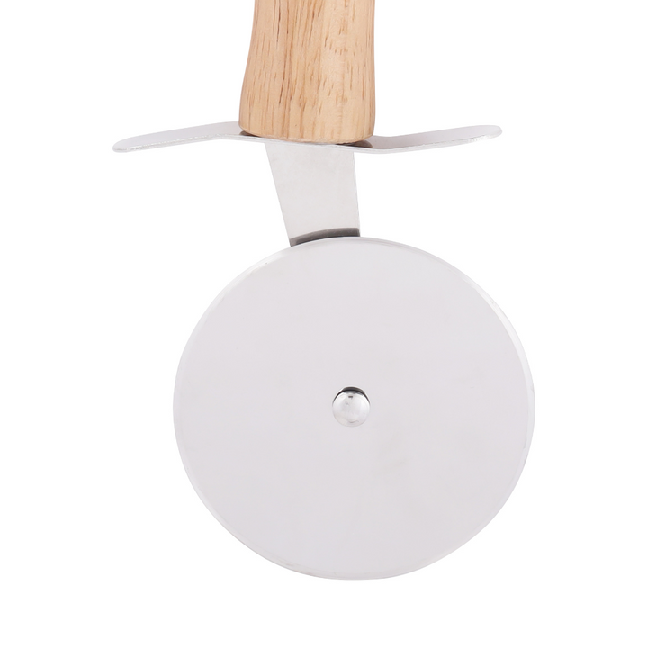 Stainless Steel Pizza Cutter With Wooden Handle