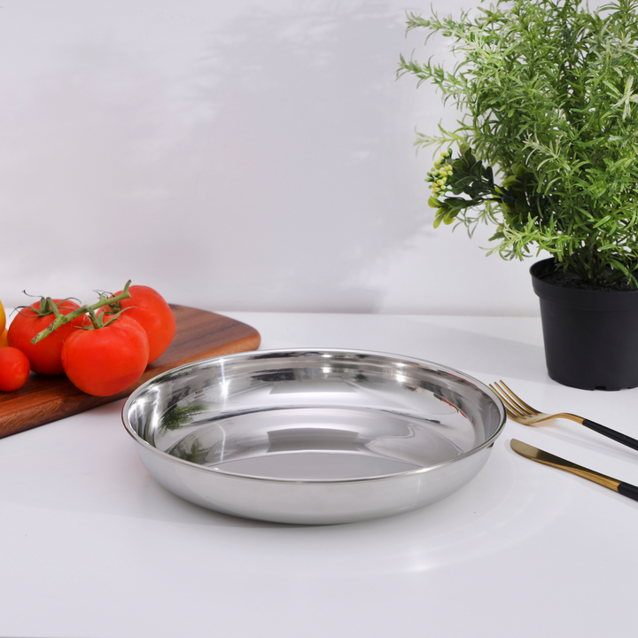 Stainless Steel Rice Plate Round Quarter Plate