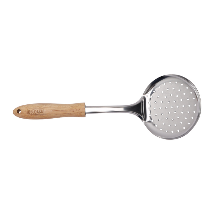 Stainless Steel Skimmer With Wooden Handle