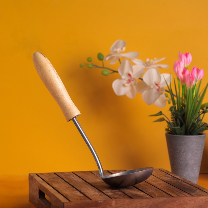 Stainless Steel Soup Ladle With Wooden Handle