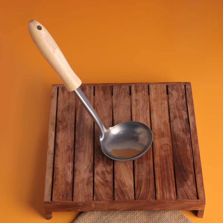 Stainless Steel Soup Ladle With Wooden Handle