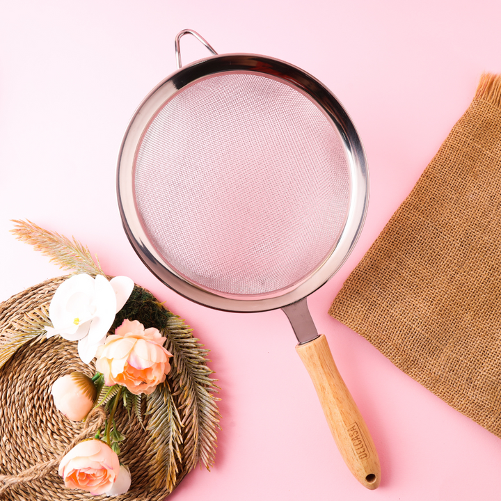  Stainless Steel Strainer With Wooden Handle 