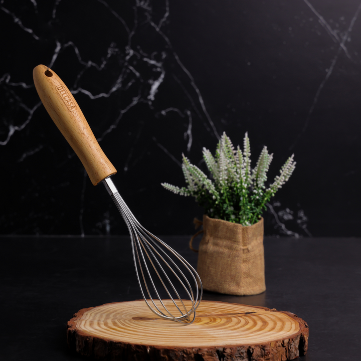 Stainless Steel Whisk with Wooden Handle, Manual whisk