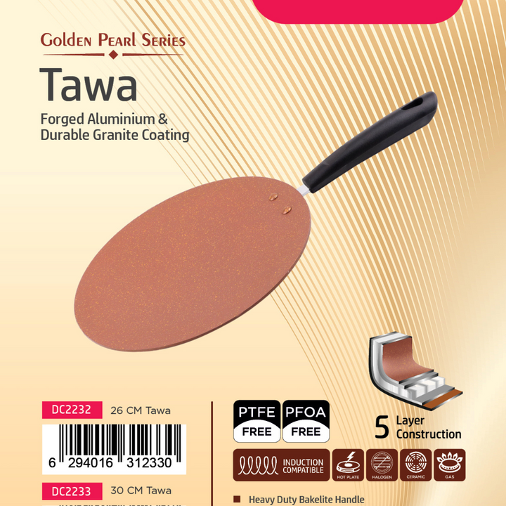 Tawa, Forged Aluminium & Durable Granite Coating Bakelite Handle