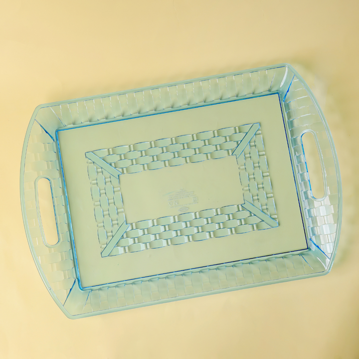 Transparent Tray with Handles for Serving Tea, Coffee, Breakfast, and More