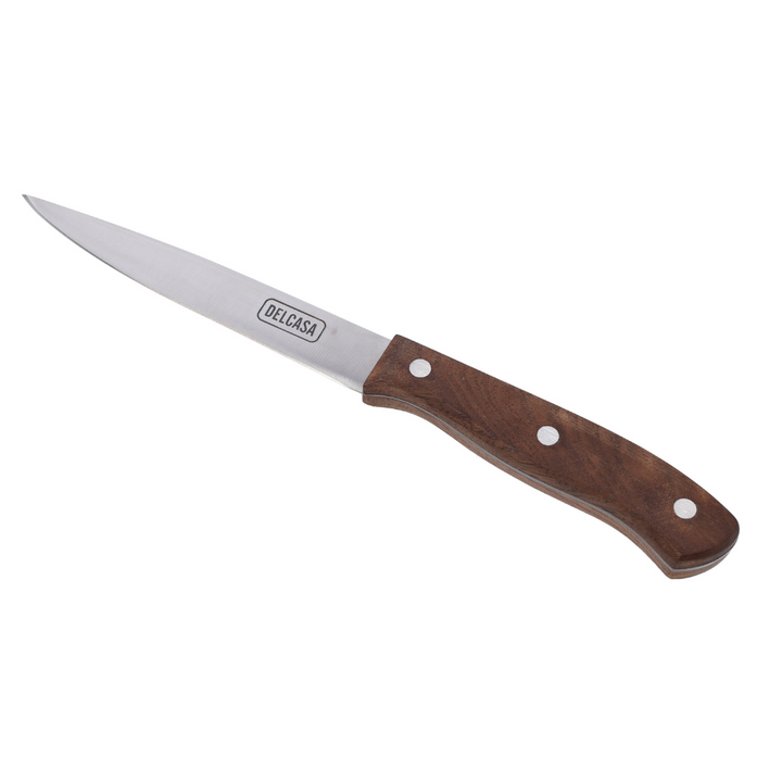 Utility Knife with Rust-Resistant Sharp Blade and Walnut Wood Handle  4.5 Inches