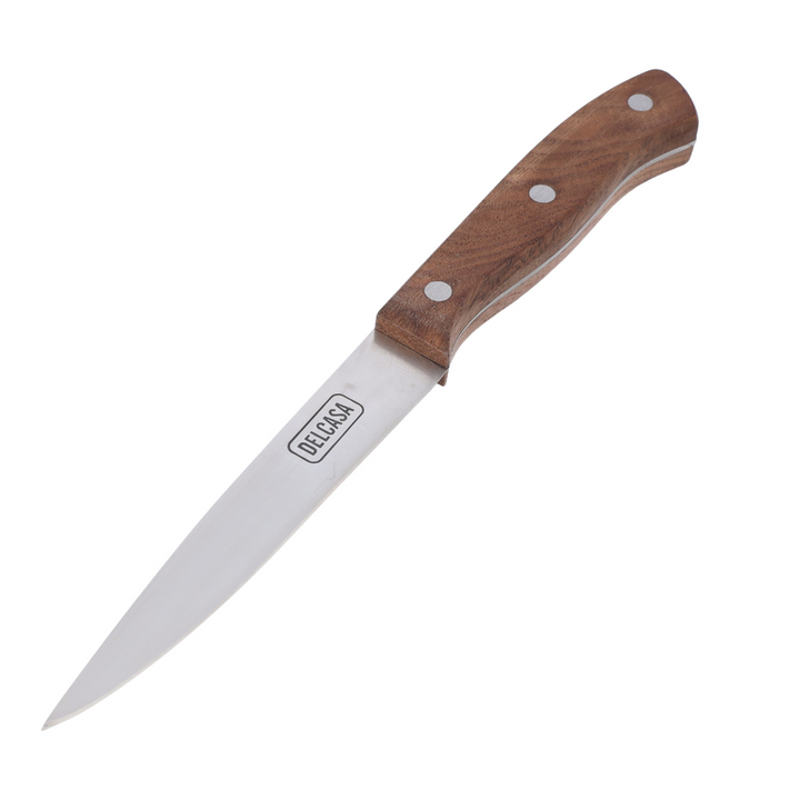 Utility Knife with Rust-Resistant Sharp Blade and Walnut Wood Handle  4.5 Inches