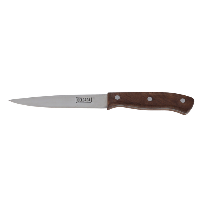 Utility Knife with Rust-Resistant Sharp Blade and Walnut Wood Handle  4.5 Inches