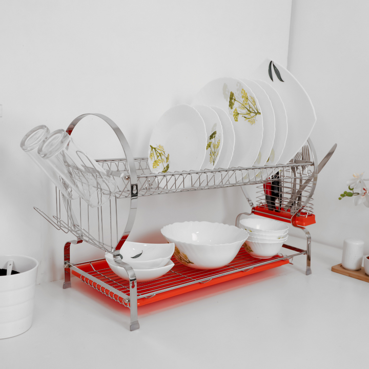 Wall Mount Dish Rack, Stainless Steel Dish Drainer 2Layer