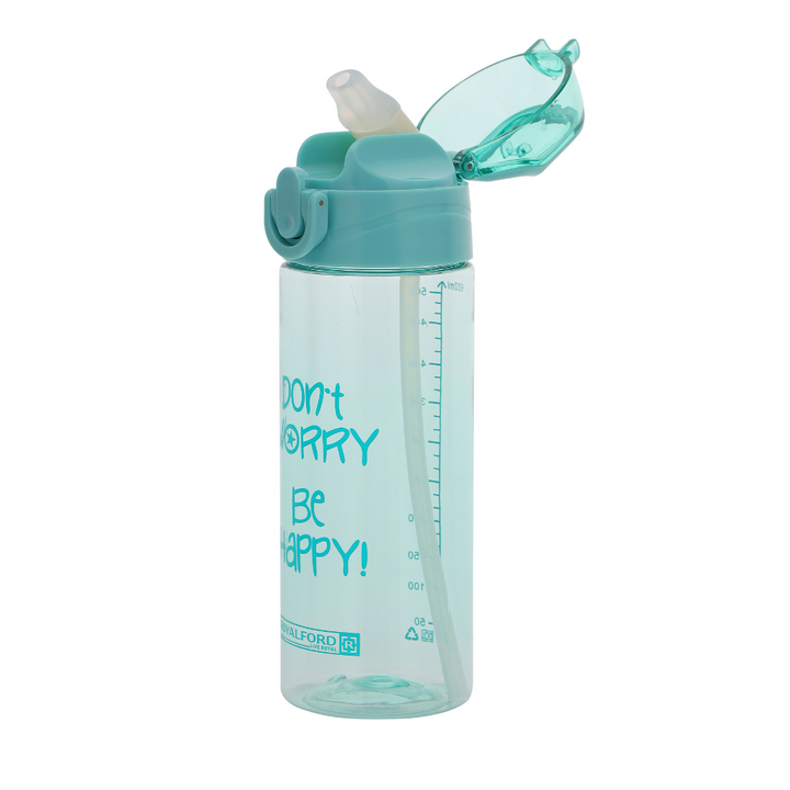 Water Bottle, BPA-Free Plastic Bottle with One-Press Open Lid, Leak-proof 600ml