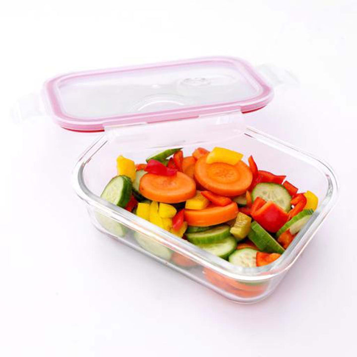 Airtight Glass Container, 400ml, Borosilicate Glass, Heat Resistant, Dishwasher/Oven/Freezer Safe, Leak Proof for Meal Prep - Souk Al RasFood Storage Containers