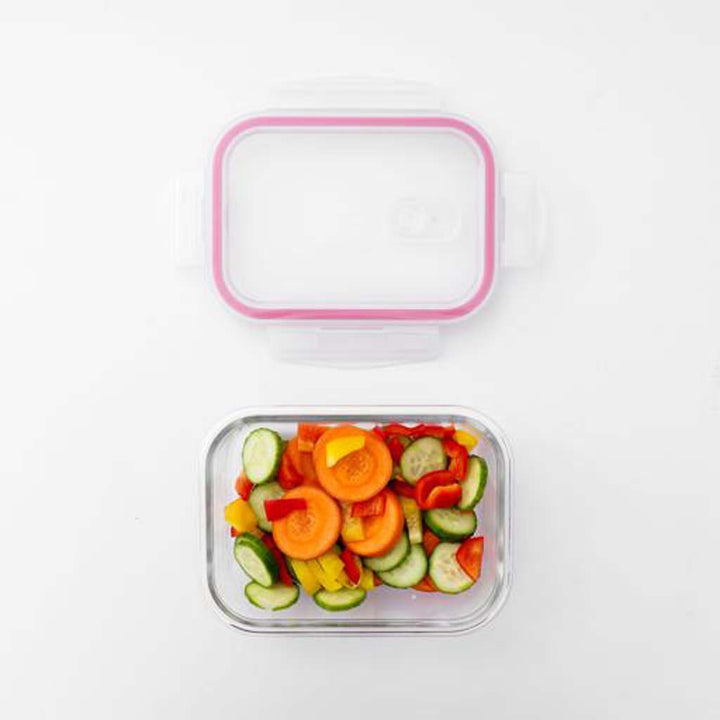 Airtight Glass Container, 400ml, Borosilicate Glass, Heat Resistant, Dishwasher/Oven/Freezer Safe, Leak Proof for Meal Prep - Souk Al RasFood Storage Containers