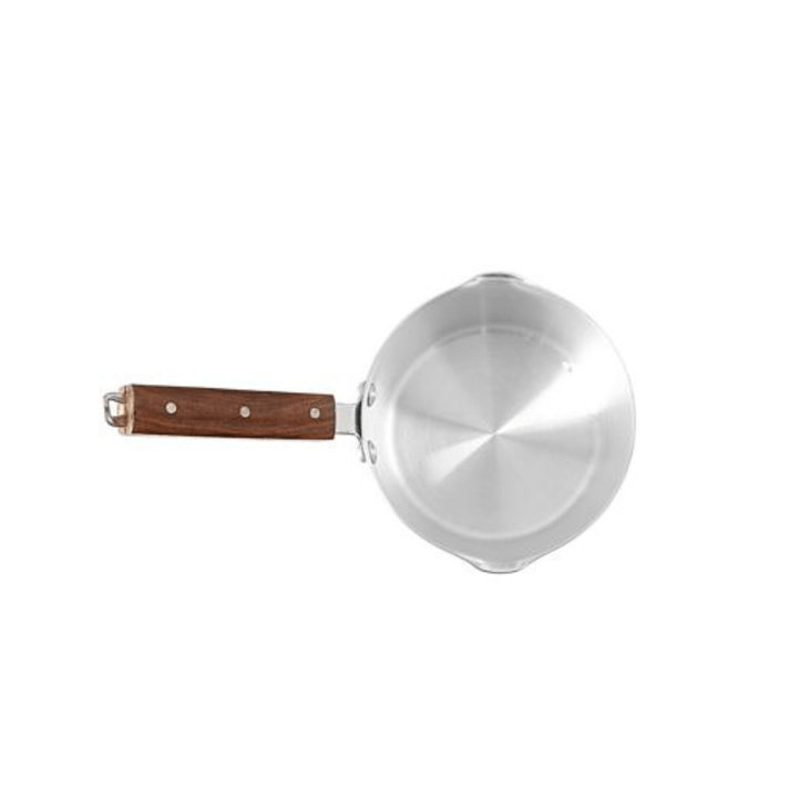 Aluminium Milk Pan with Wooden Handle and Pouring Spout - 18cm - Souk Al RasPots & Pans