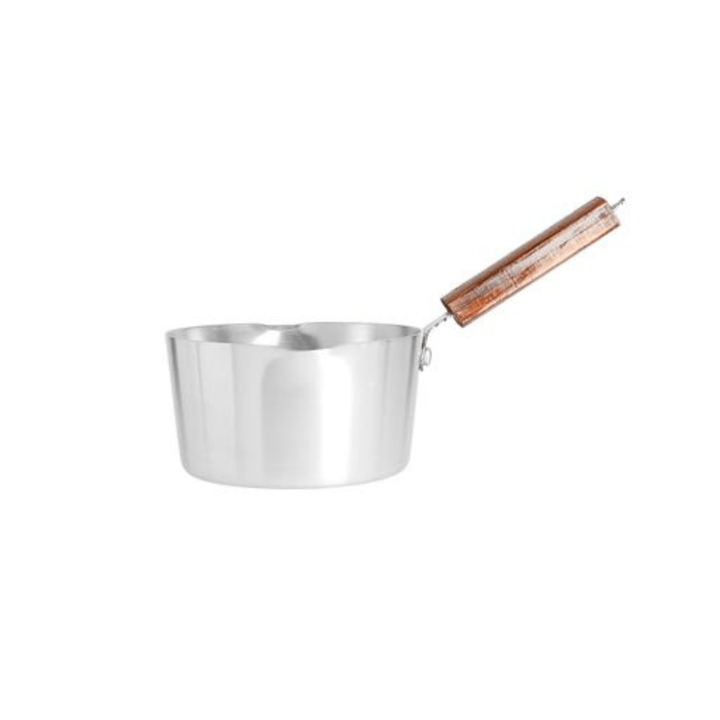 Aluminium Milk Pan with Wooden Handle and Pouring Spout - 18cm - Souk Al RasPots & Pans