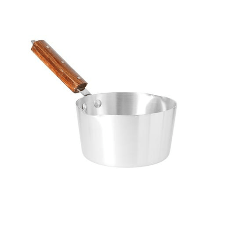 Aluminium Milk Pan with Wooden Handle and Pouring Spout - 18cm - Souk Al RasPots & Pans