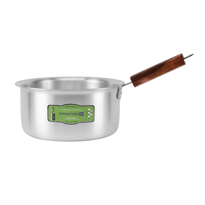 Aluminium Saucepan Set with Wooden Handle 10Pcs (16cm, 19cm, 21cm, 23cm, 26cm) - Souk Al RasCookware Sets