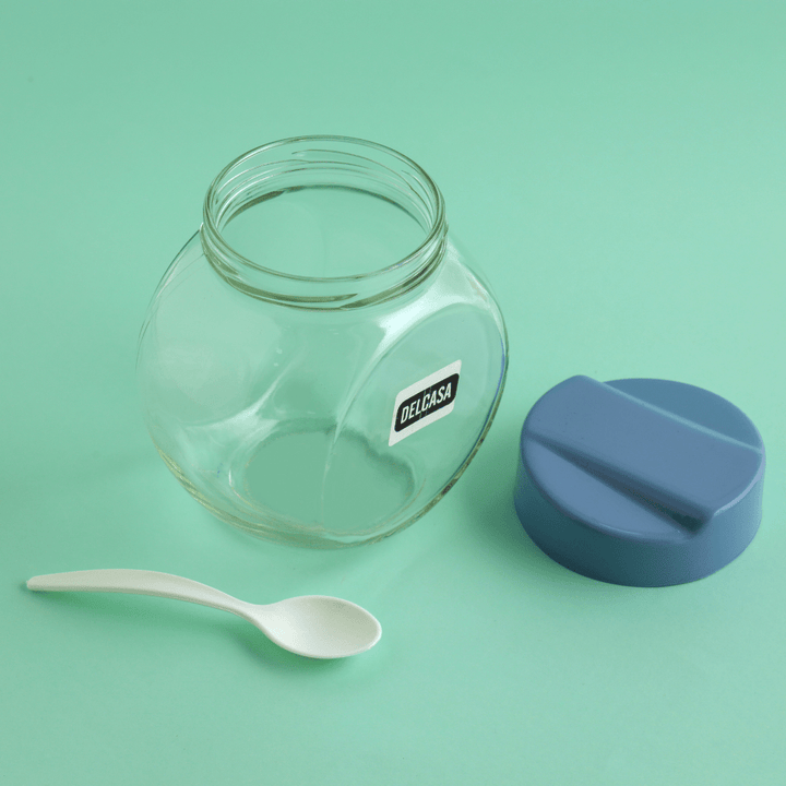 Aqua Double Bottom Glass Jar, Modern Style Organizer 500ML - Souk Al RasKitchen Accessories